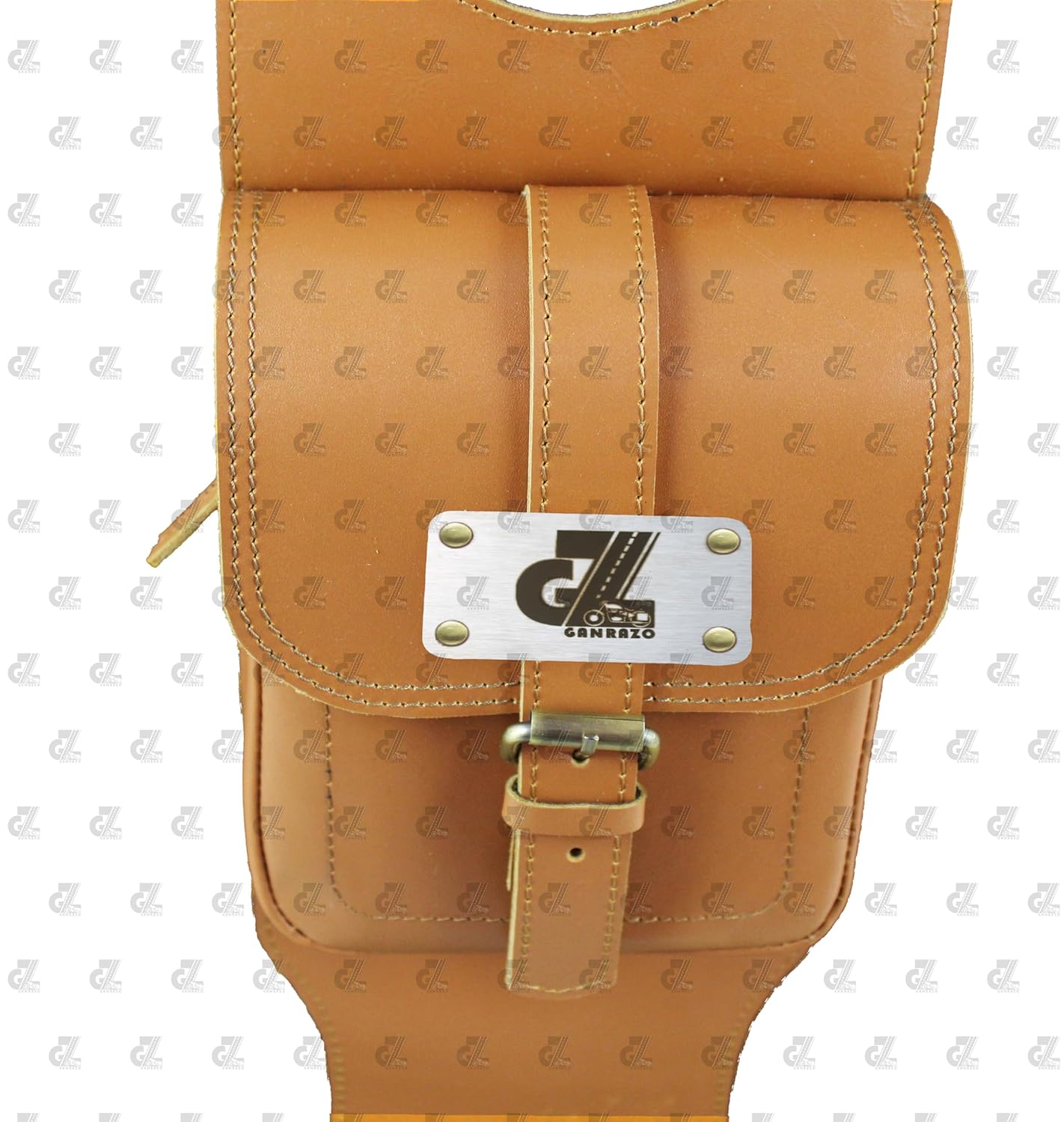 Leather Tank Strap Bag Tan for Royal Enfield Meteor 350