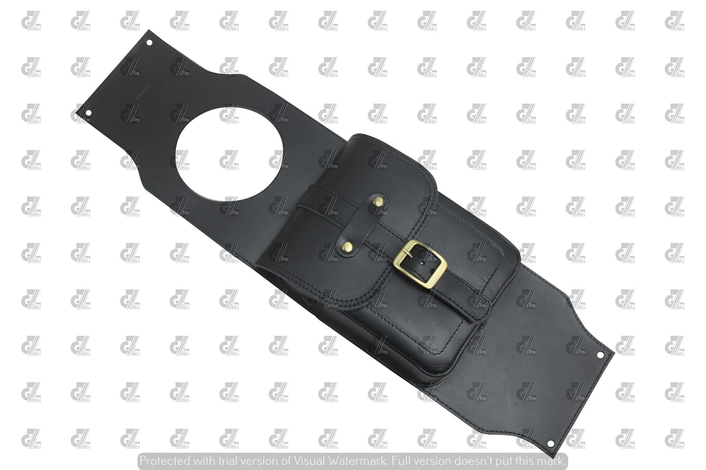 Leather Tank Strap Bag Black For Royal Enfield Meteor 350