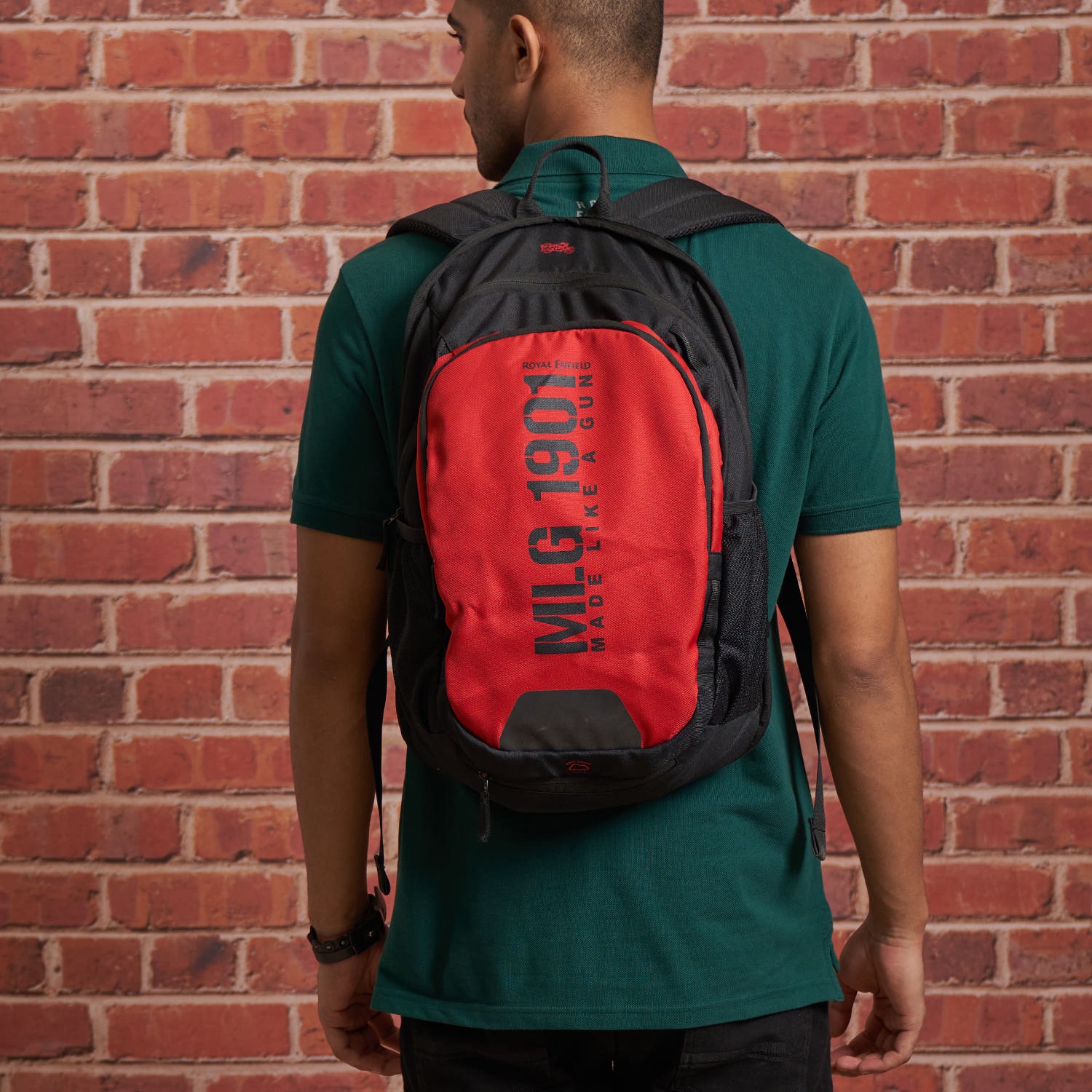 ROYAL ENFIELD MLG LIFESTYLE BACKPACK BLACK RED
