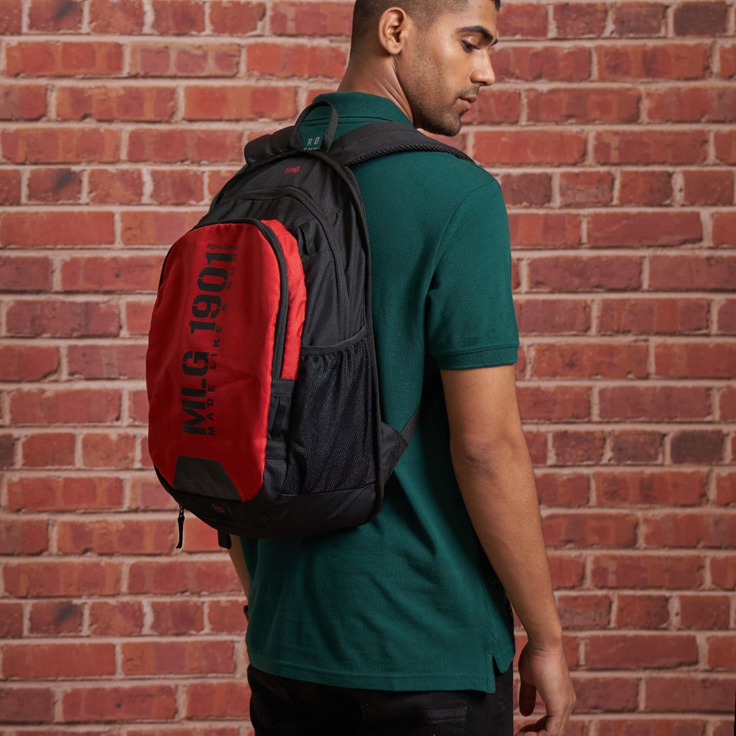 ROYAL ENFIELD MLG LIFESTYLE BACKPACK BLACK RED