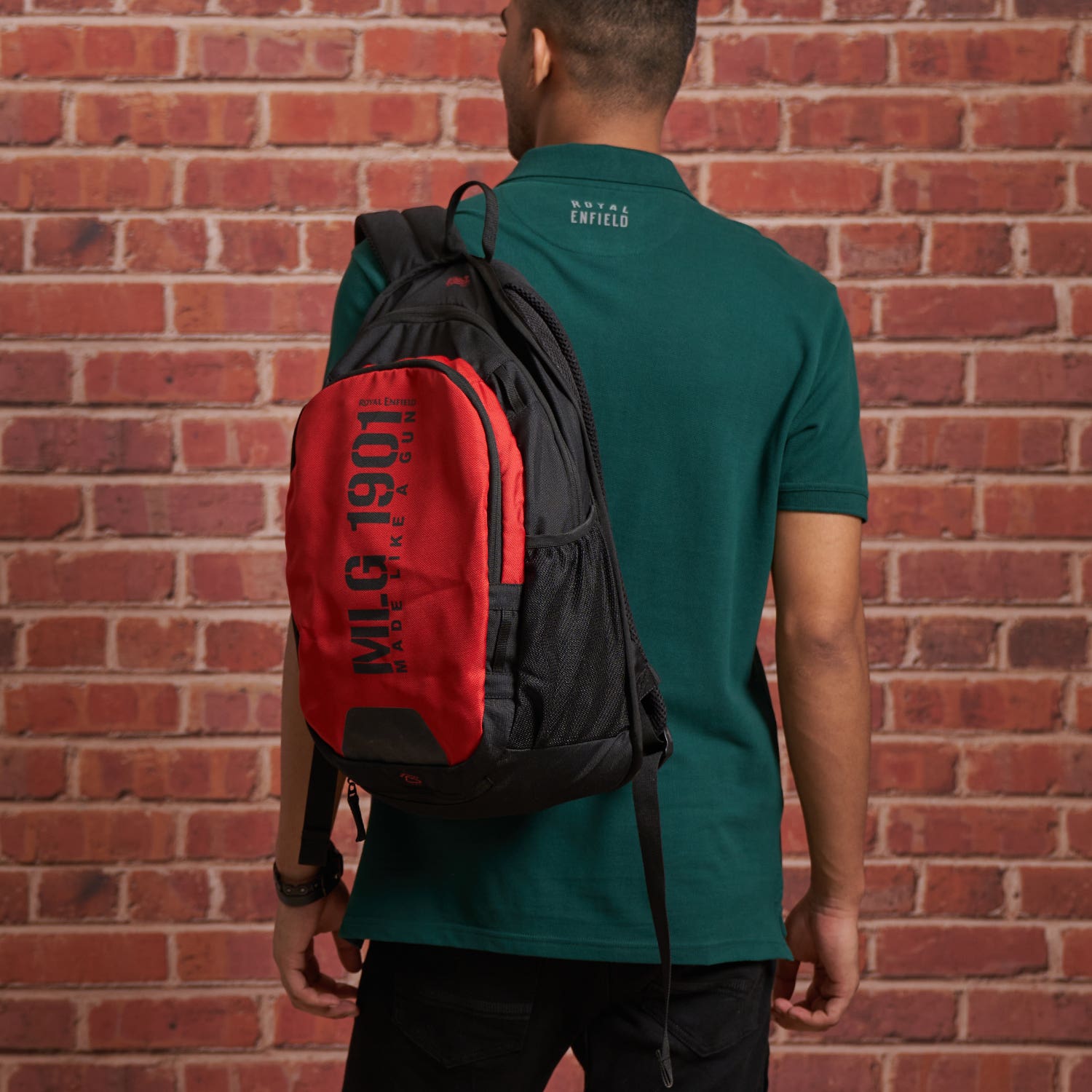 ROYAL ENFIELD MLG LIFESTYLE BACKPACK BLACK RED