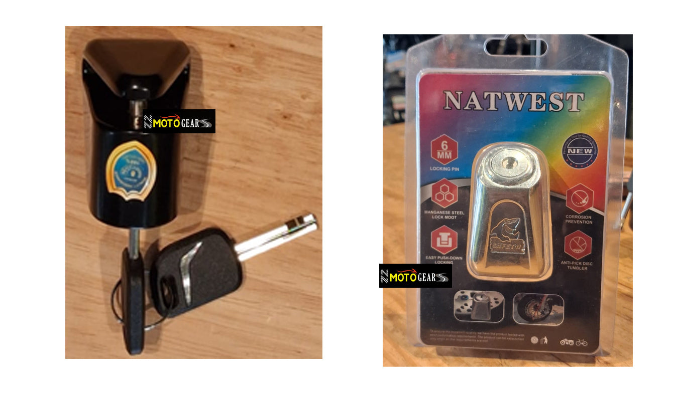 Disc Lock Stainless Steel Heavy Duty Painted Finish Disc Brake Anti Theft 6mm Pin Wheel Locking Security Lock Black for Bike and Motorcycle