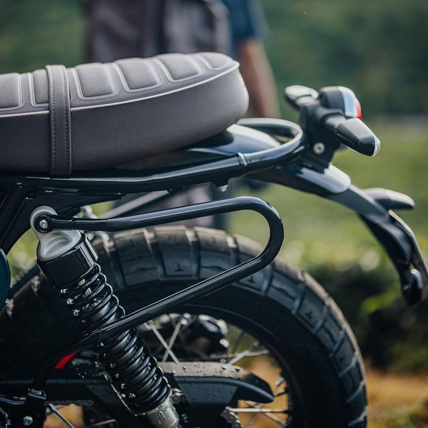 Black Soft Panniers Bags Pair With Soft Pannier Rail Pair Compatible With Royal Enfield Bear 650