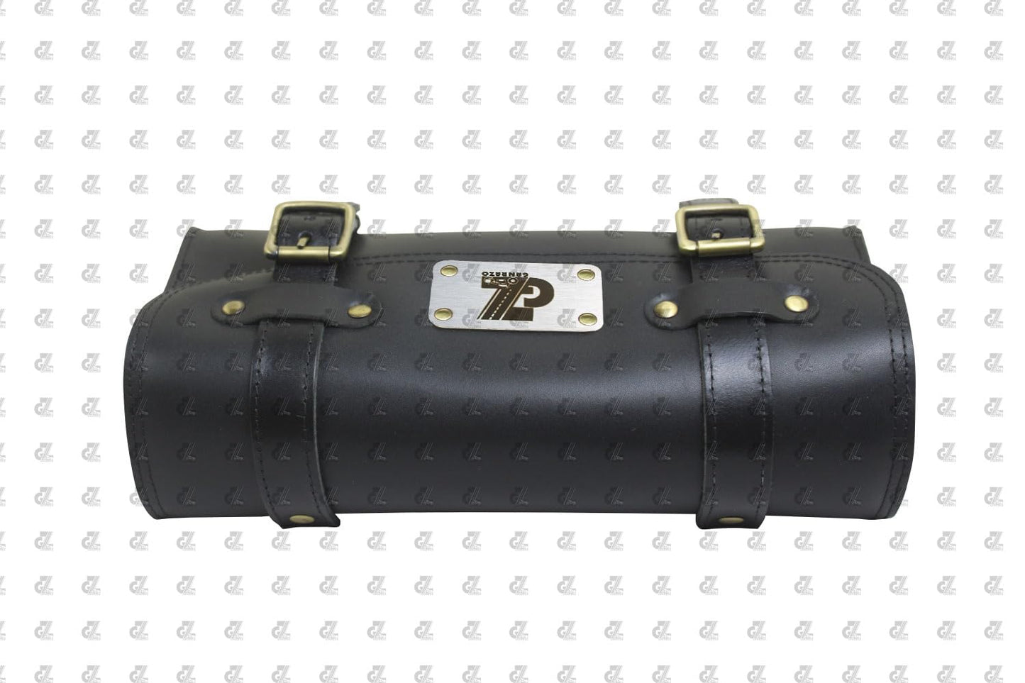 Premium Leather Bike SideRear Saddle Bag Round Style Tool Bag Storage Tool Pouch With2 Strap for Royal Enfield New Classic Reborn & Meteor 350