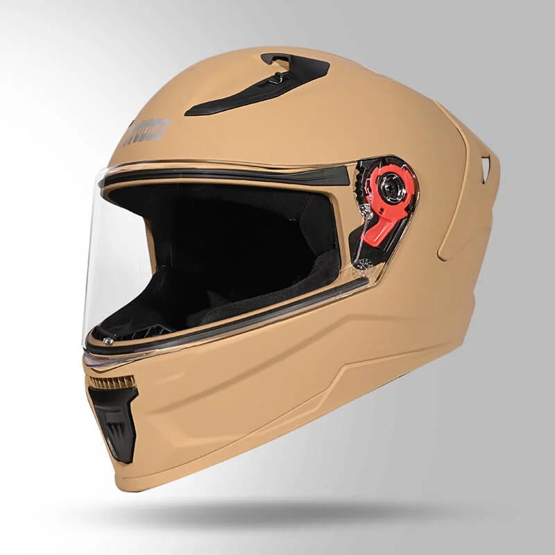 desert storm motorcycle helmet Vega Edge DX - Dull Metric Buckle meeting European Standards RAF Desert Storm Pattern Sand