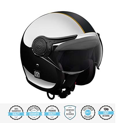 ROYAL ENFIELD OPEN FACE SIGNATURE CHROME HELMET CHROME BLACK