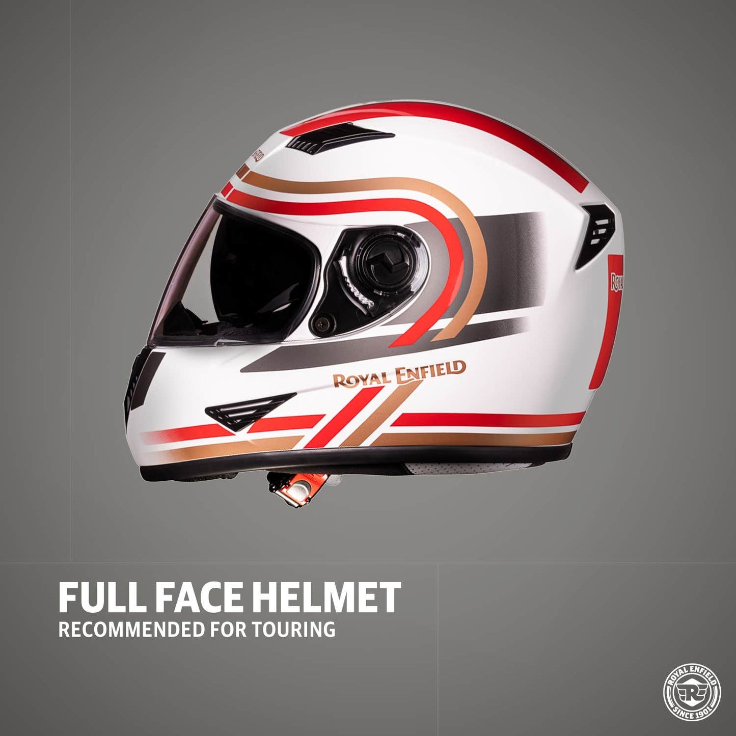 ROYAL ENFIELD STUNNER HELMET WITH DUAL VISOR GLOSS WHITE