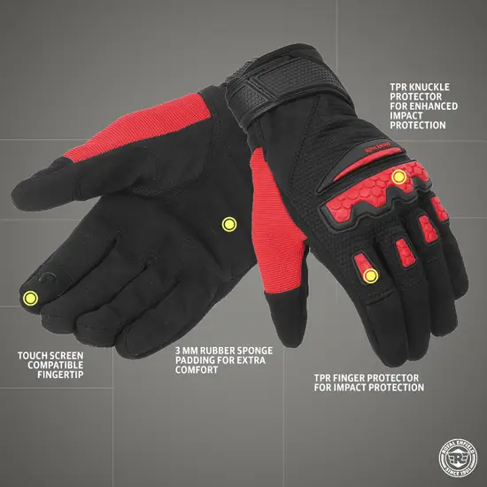 ROYAL ENFIELD URBAN HUSTLER V3 GLOVES RED