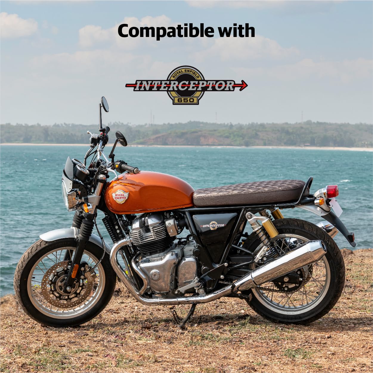 Royal Enfield Brown Signature Bench Seat for Interceptor 650
