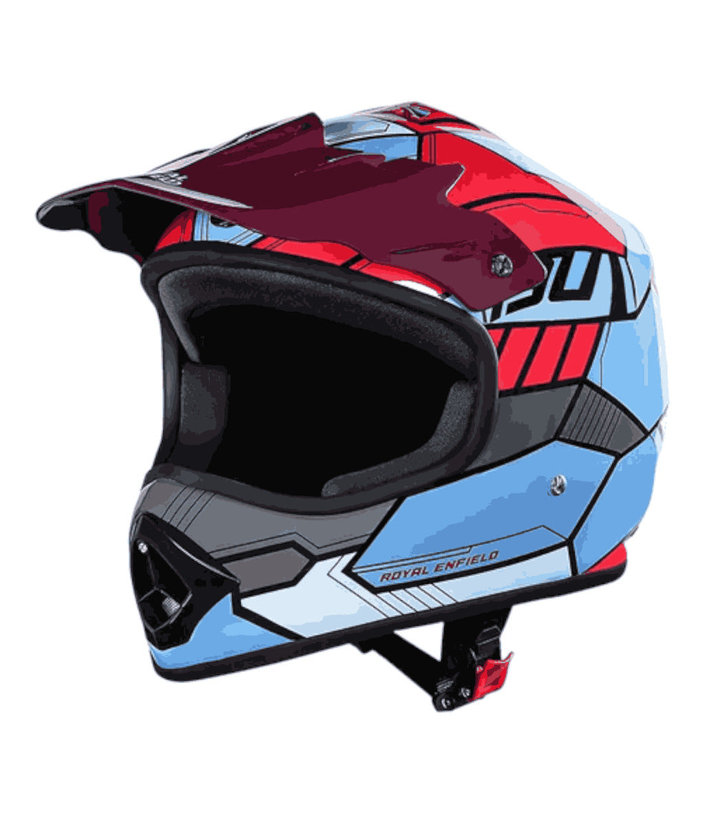 Royal Enfield Motocross Kids Helmet Blue