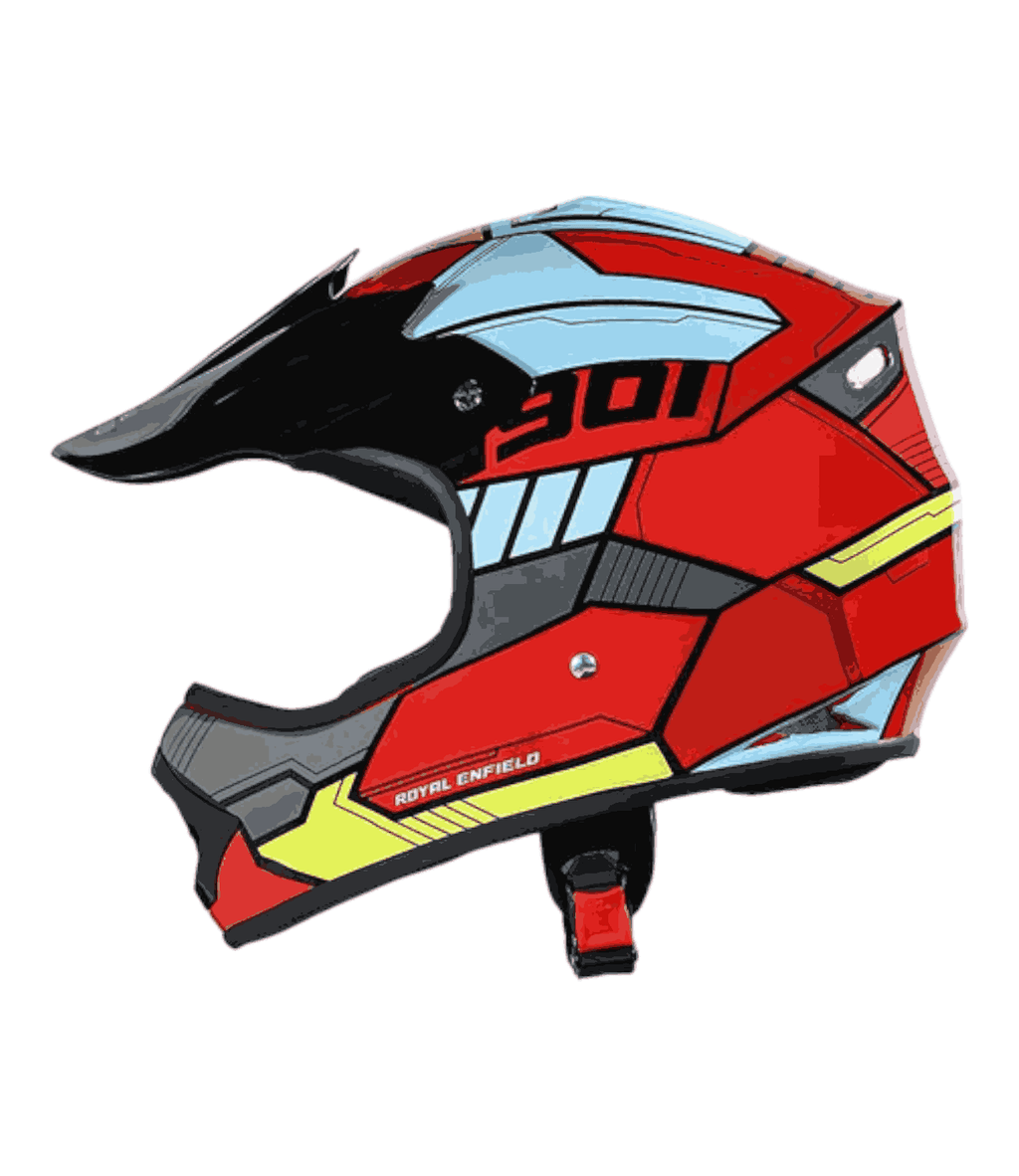 Royal Enfield Motocross Kids Helmet Red