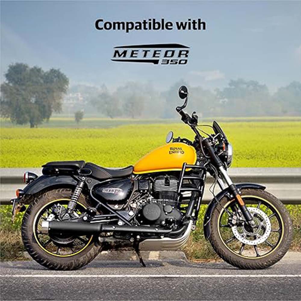 Royal Enfield Black And Silver Straightcut Silencer For Meteor 350