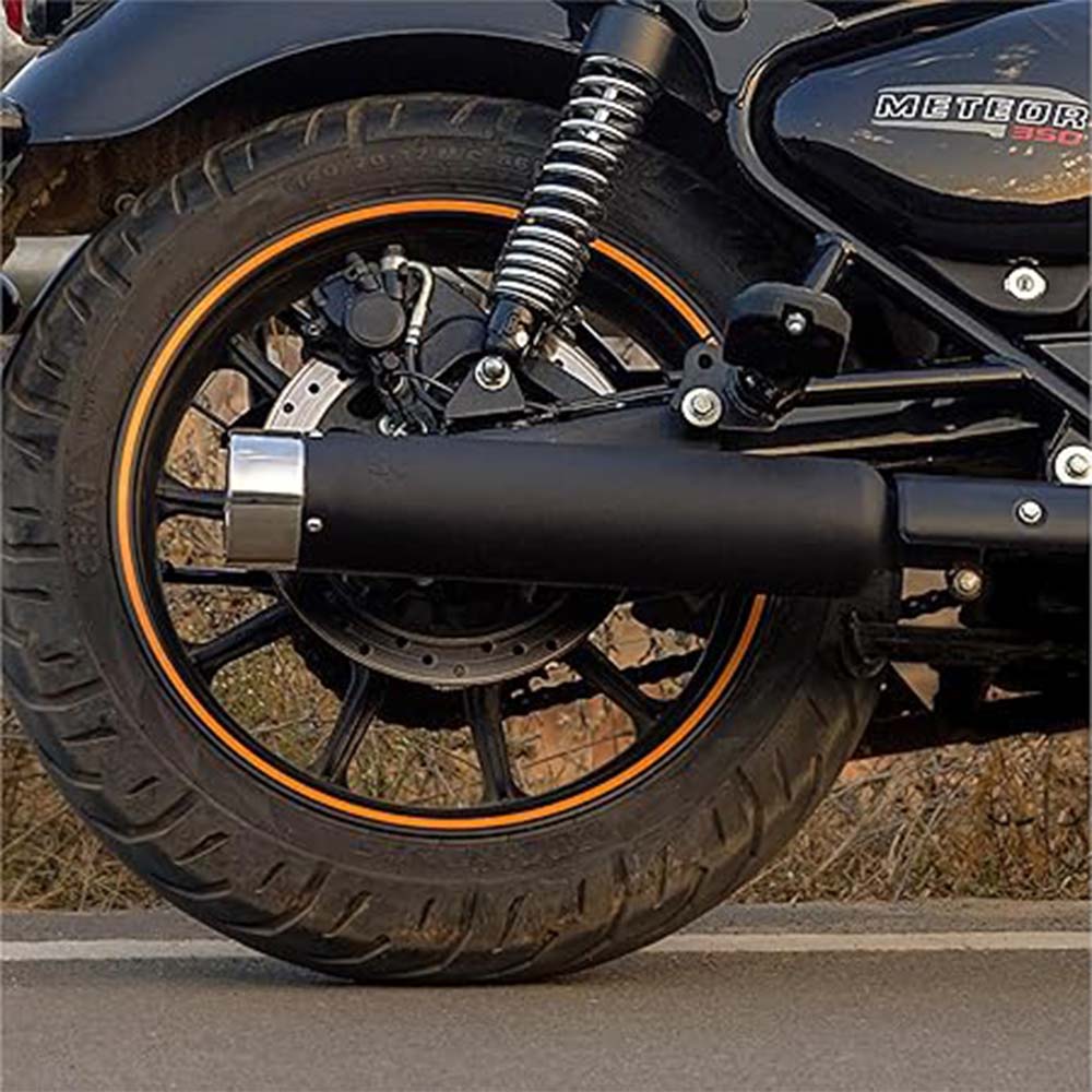 Royal Enfield Black And Silver Straightcut Silencer For Meteor 350