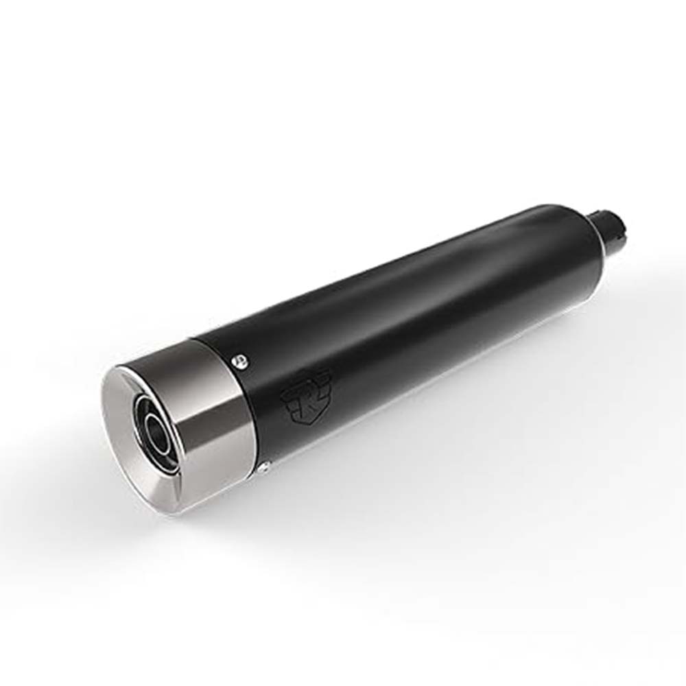 Royal Enfield Black And Silver Straightcut Silencer For Meteor 350