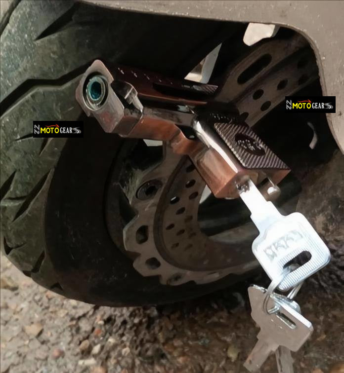 Disc Lock Heavy Duty Painted Finish Disc Brake Anti Theft 6mm Pin Wheel Locking Security Lock for Bike and Motorcycle