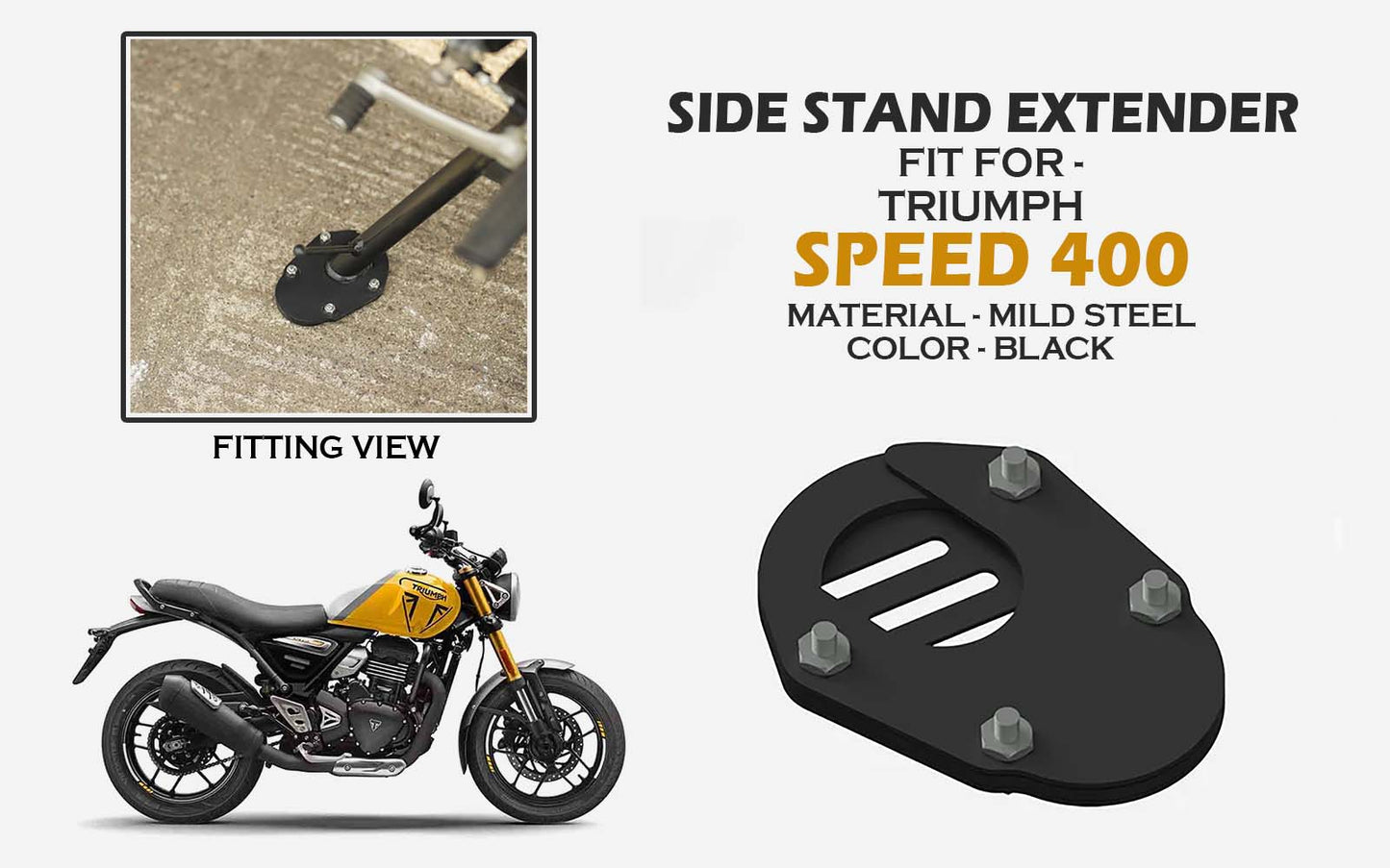 MOTO TORQUE SIDE STAND EXTENDER FOR TRIUMPH SPEED & SCRAMBLER 400