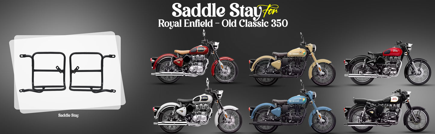 Black Saddle Stay Pair Right & Left Side Fit for Royal Enfield Old Classic 350/500