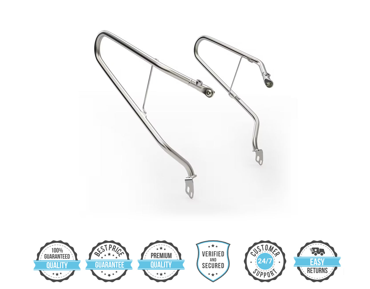 Royal Enfield Silver Soft Pannier Rails For Interceptor 650, Continental GT 650