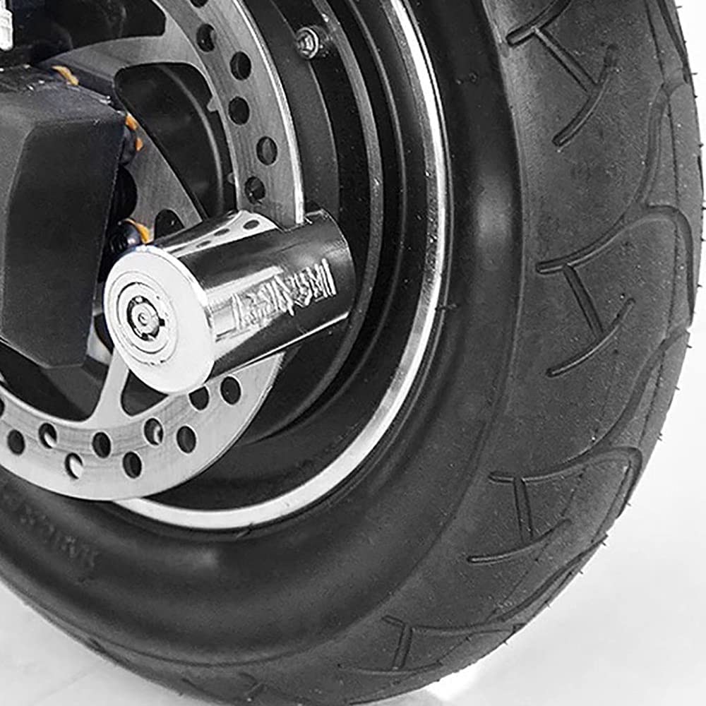 Stainless Steel Heavy Duty Painted Finish Disc Brake Anti Theft 7mm Pin Wheel Locking Security Lock for Bike and Motorcycle (Chrome)