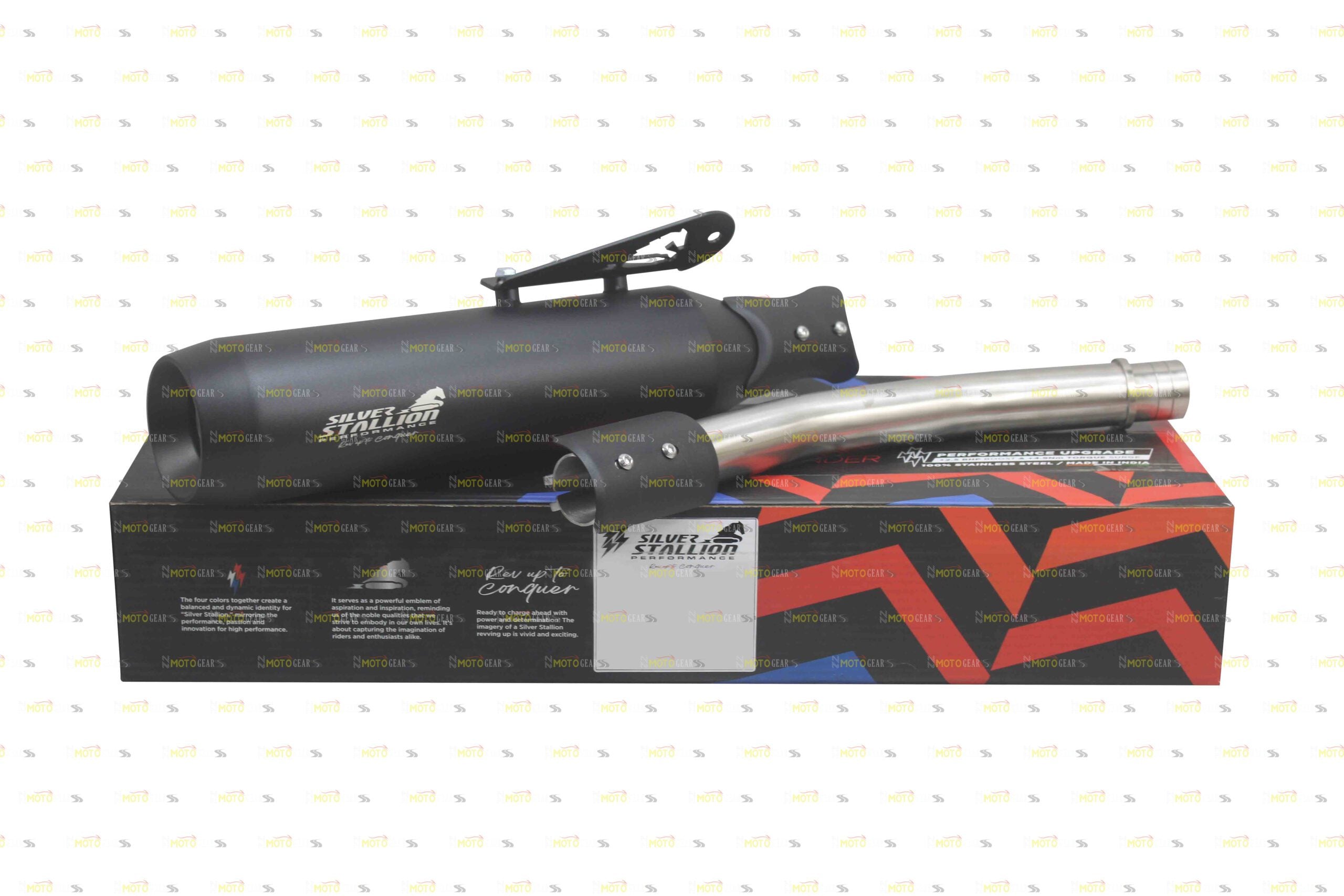 Silver Stallion Performance Silencer Exhaust Matt Black For Royal Enfield Bear 650