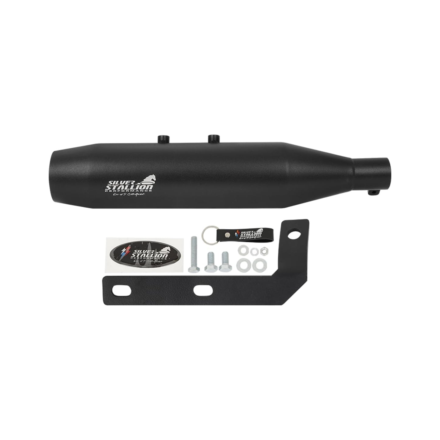 Stallion Sporty Performance Silencer Exhaust Matt Black For Hunter 350