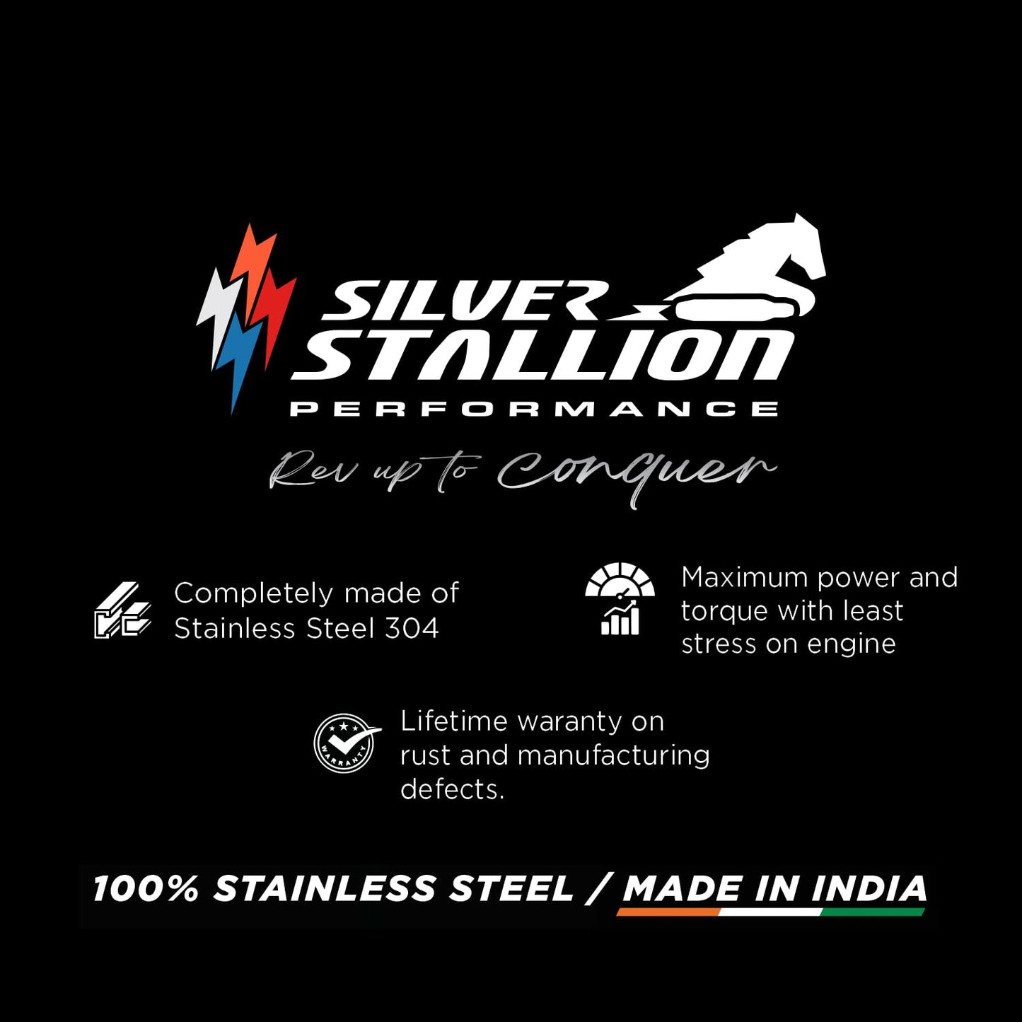 Stallion Sporty Performance Silencer Exhaust Matt Black For Hunter 350