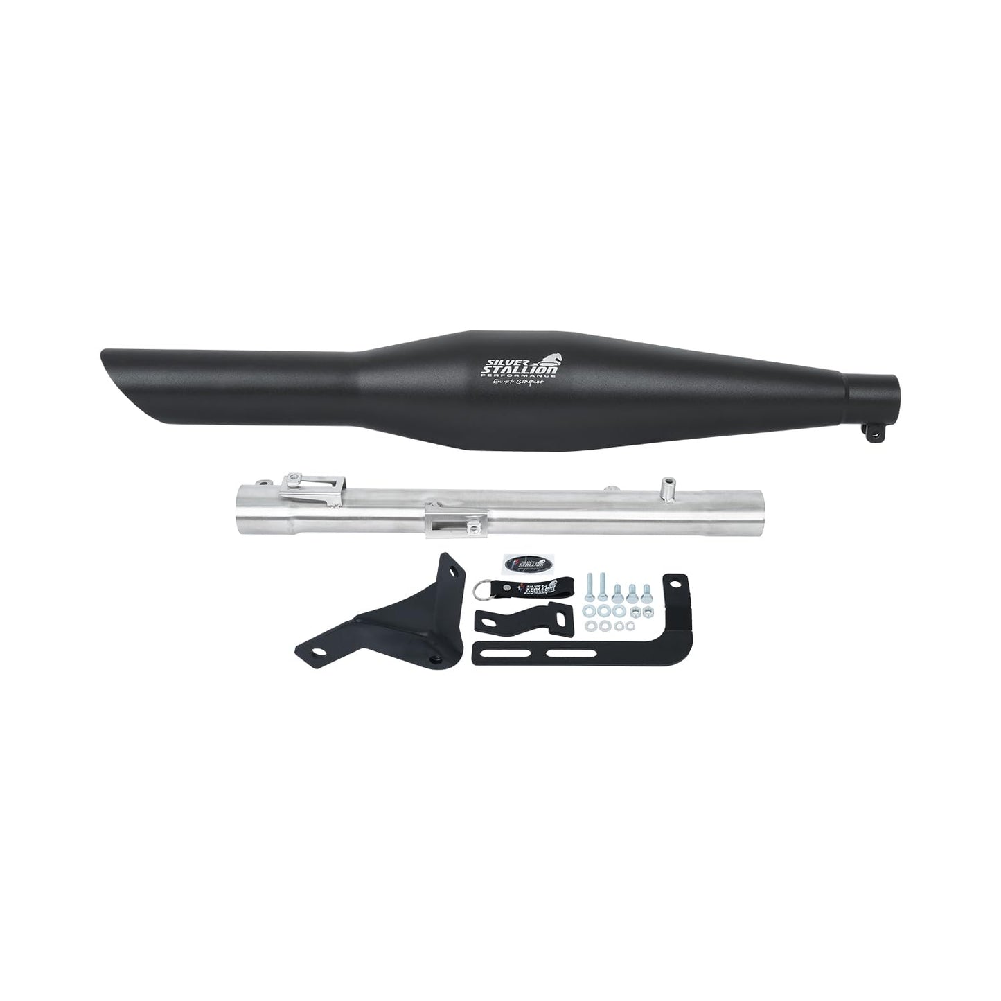 Silver Stallion Performance Sporty Performance Silencer Exhaust Silver For Royal Enfield New Classic Reborn,Meteor 350