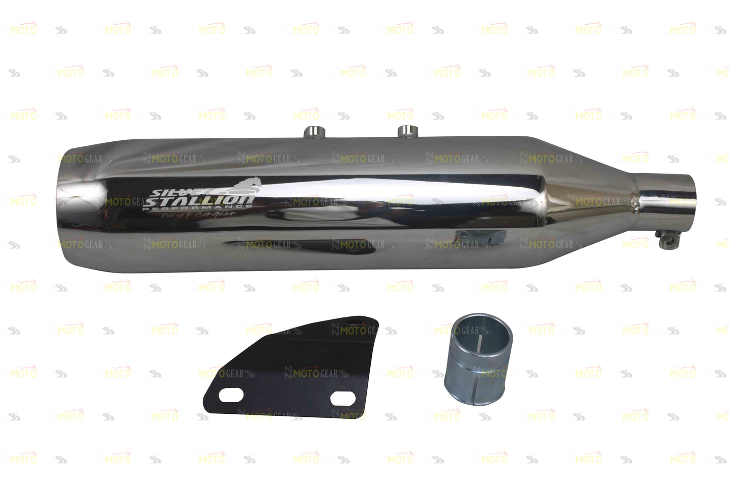Stallion Performance Silencer Exhaust Silver For Himalayan 411 & Scram 411 /440