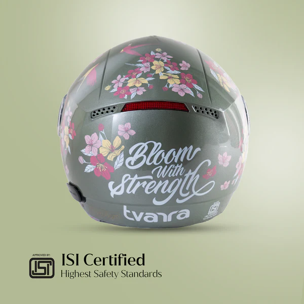 BLOSSOM JADE GREEN CUCOON WOMEN HALF FACE HELMET SIZE -M