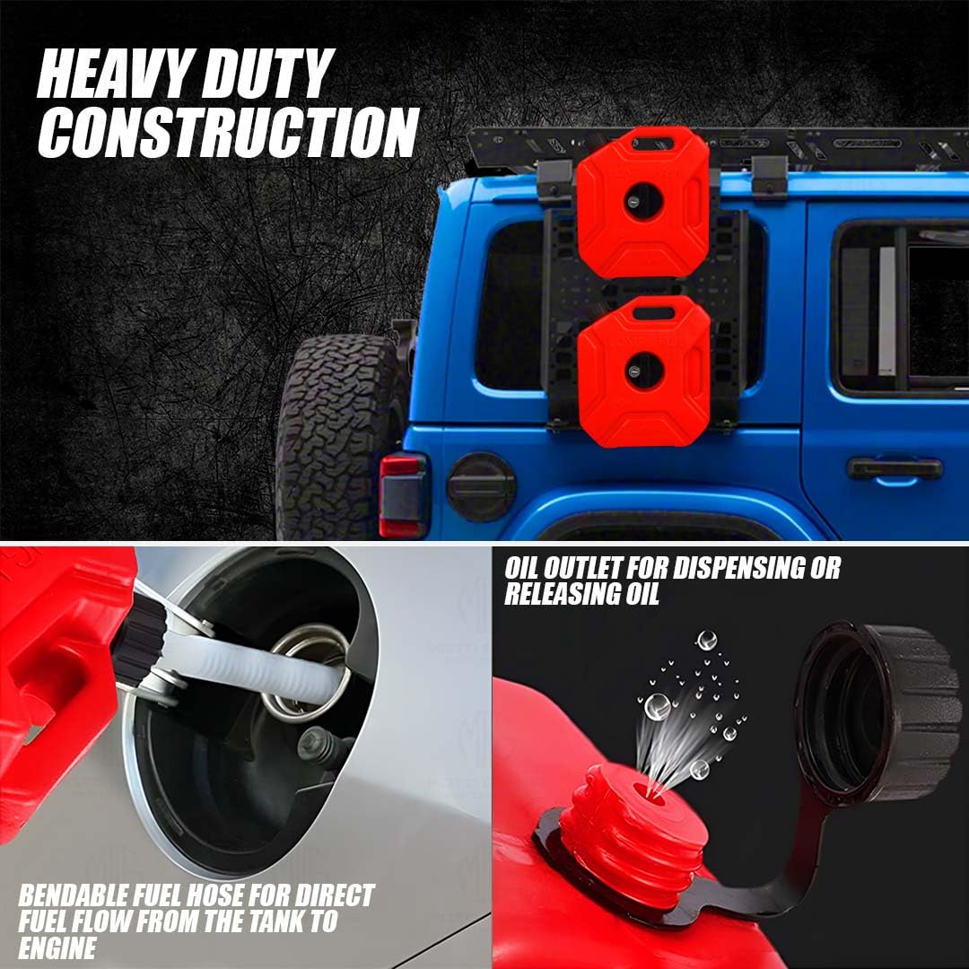 Universal 5 Liter Fuel Jerry Can Red For Universal Motorcycle Fuel Container Heavy Duty construction for Petrol/diesel/kerosene Storage