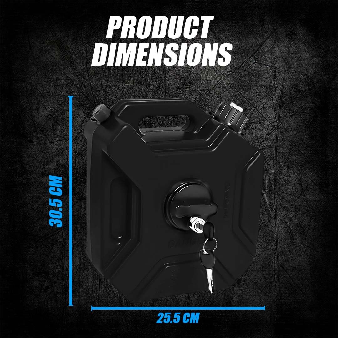 Universal 5 Liter Fuel Jerry Can Black For Universal Motorcycle Fuel Container Heavy Duty construction for Petrol/diesel/kerosene Storage