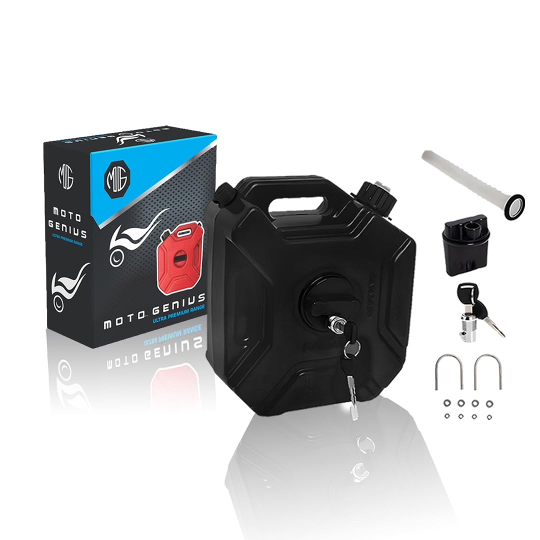 Universal 5 Liter Fuel Jerry Can Black For Universal Motorcycle Fuel Container Heavy Duty construction for Petrol/diesel/kerosene Storage
