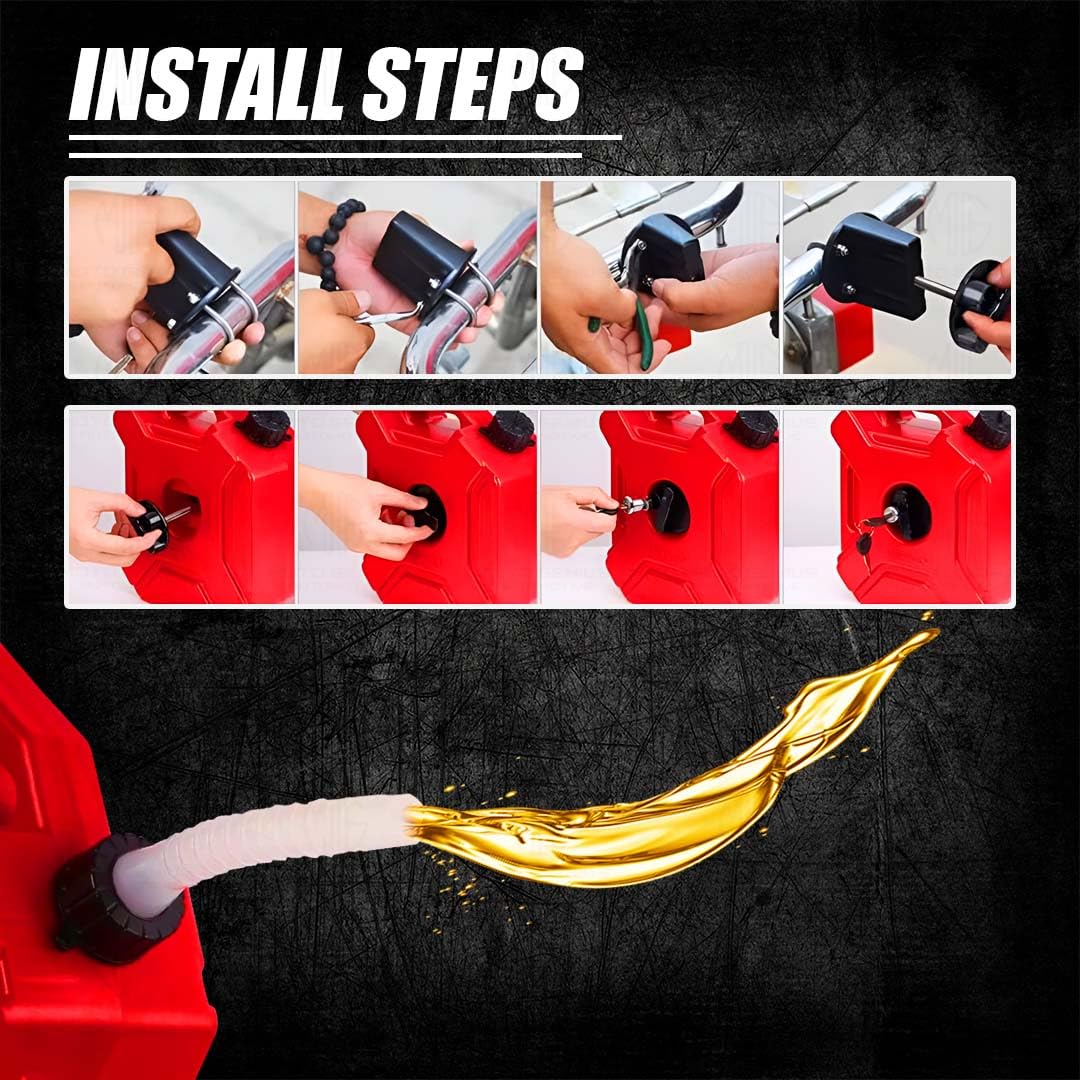 Universal 5 Liter Fuel Jerry Can 1 Pair Red For Universal Motorcycle Fuel Container Heavy Duty construction for Petrol/diesel/kerosene Storage