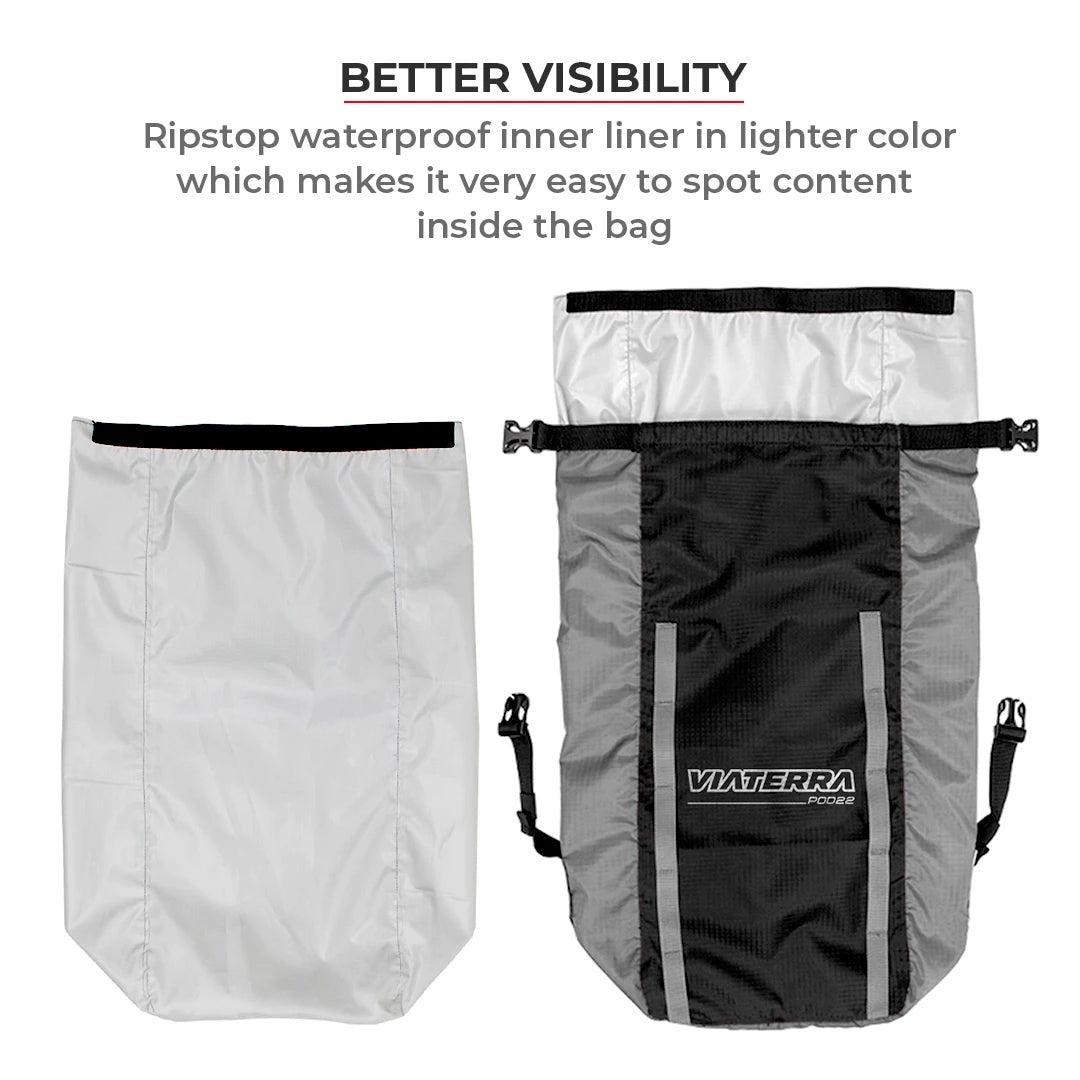 VIATERRA POD 100% WATERPROOF MOTORCYCLE TAIL BAG