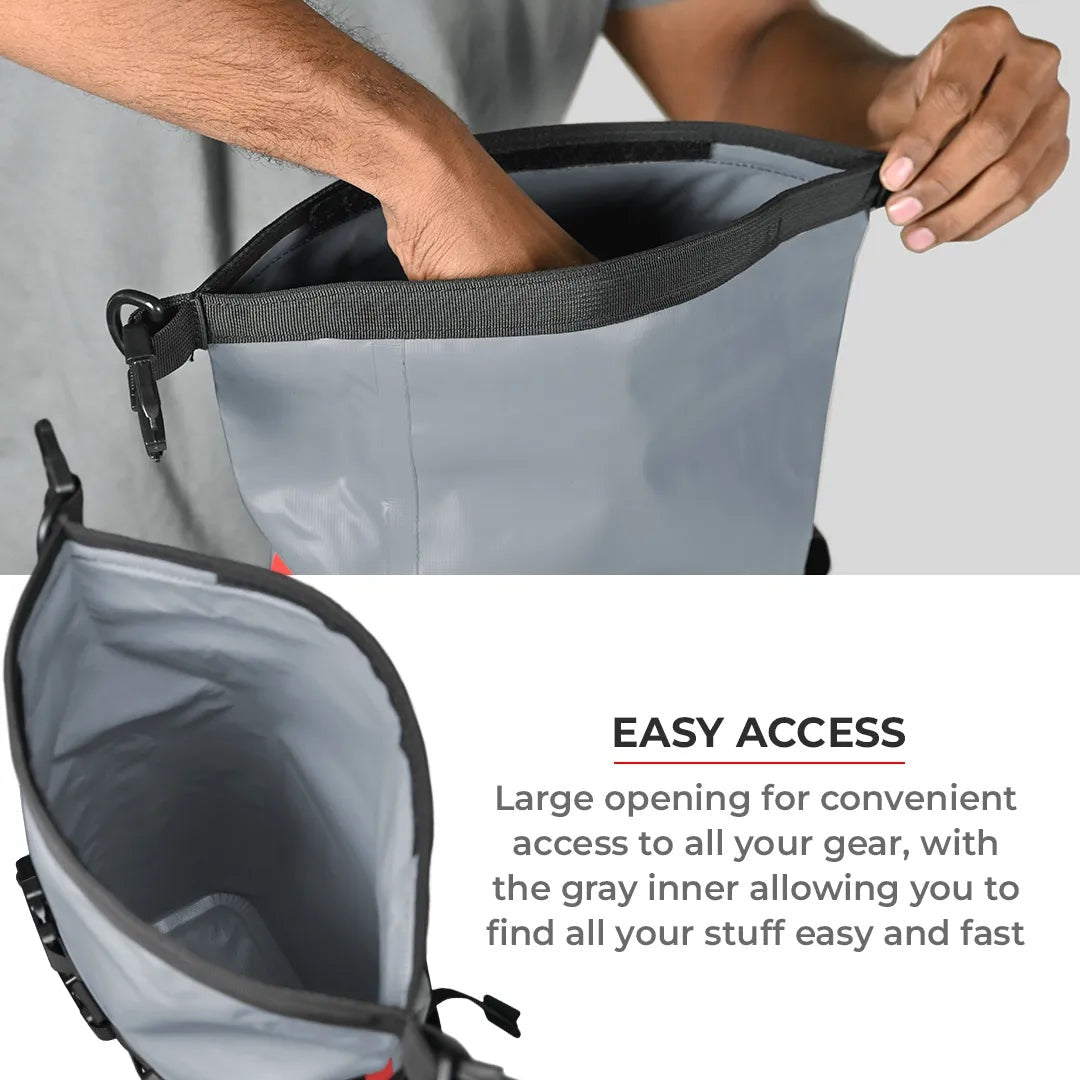 ViaTerra DryBag 8L 100% Waterproof Motorcycle Tailbag Rear rack bag Universal with versatile mounting