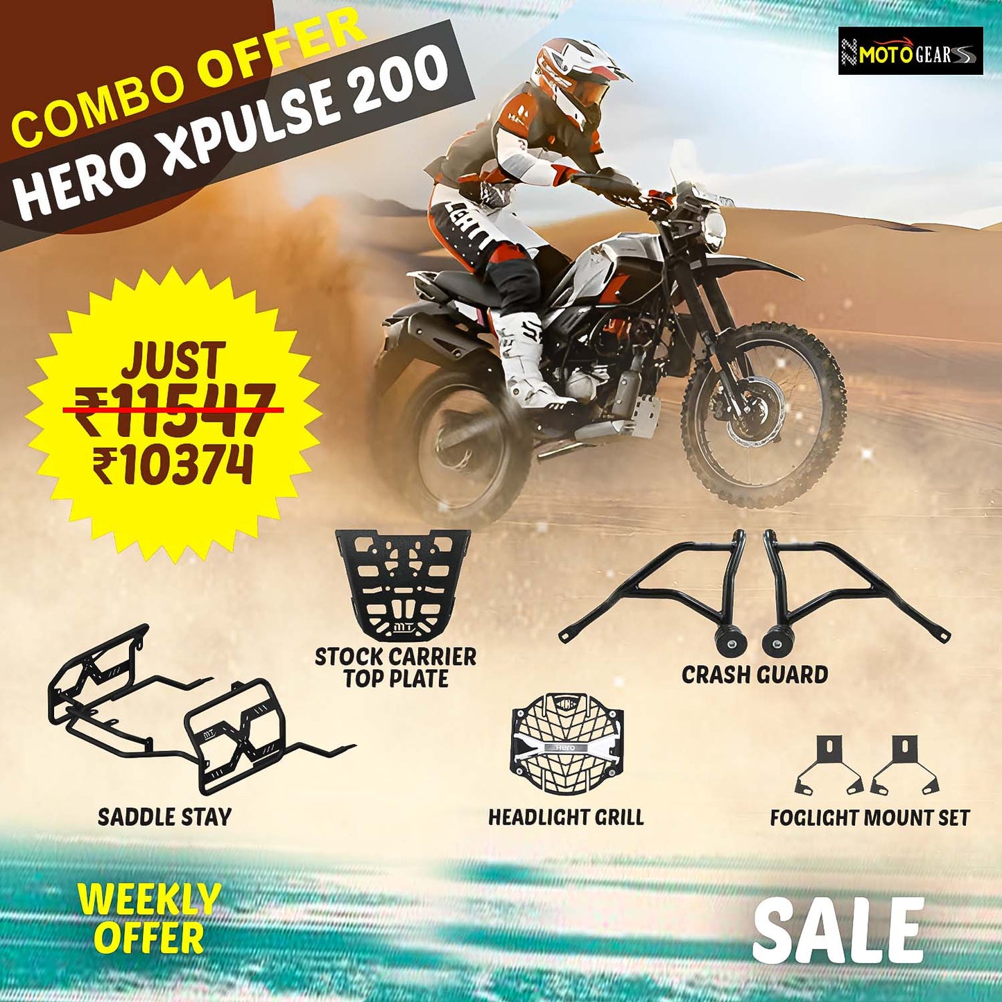 Crash Guard Combo Pack Of 5 Pcs For Hero Xpulse 200