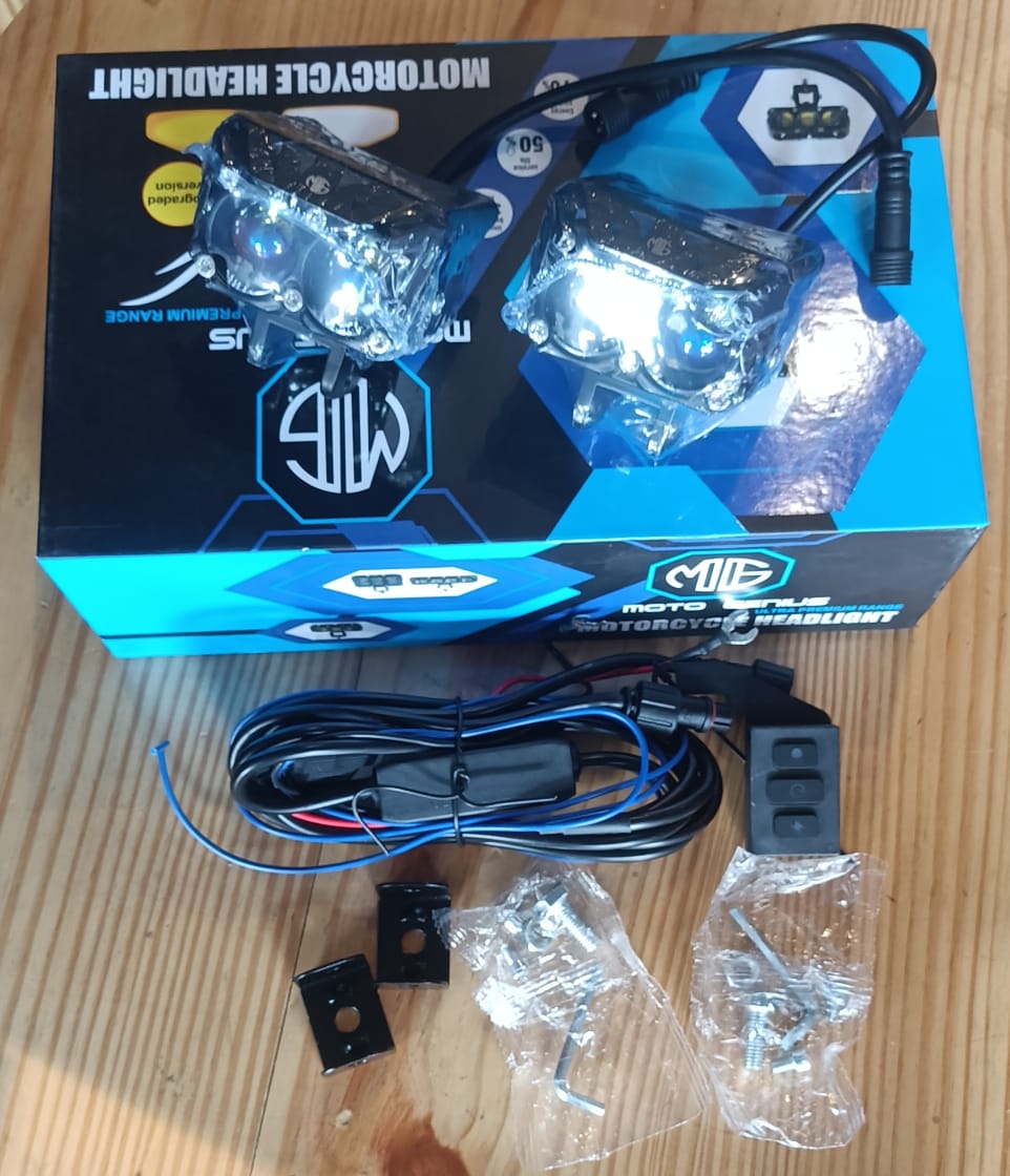 FOG LIGHT 2 LED MOTORCYCLE HEADLAMP FOR UNIVERSAL MOTORCYCLE