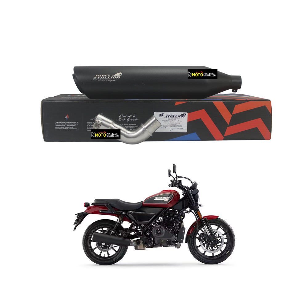Silver Stallion Performance Matte Black Exhaust (Silencer) Fit For Harley Davidson X400/ X400 T