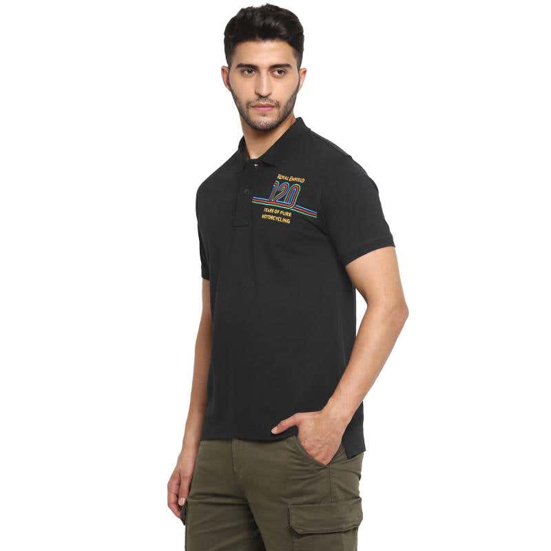 ROYAL ENFIELD 120TH YEAR MEN'S POLO TSHIRT BLACK