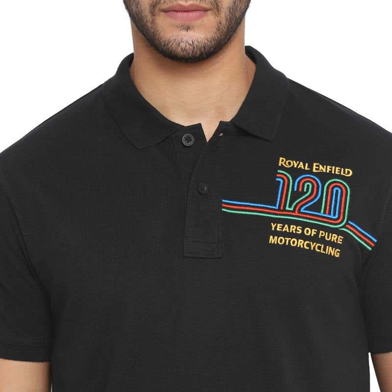 ROYAL ENFIELD 120TH YEAR MEN'S POLO TSHIRT BLACK
