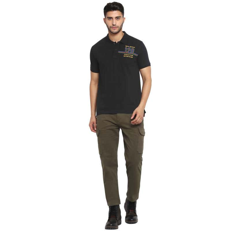 ROYAL ENFIELD 120TH YEAR MEN'S POLO TSHIRT BLACK