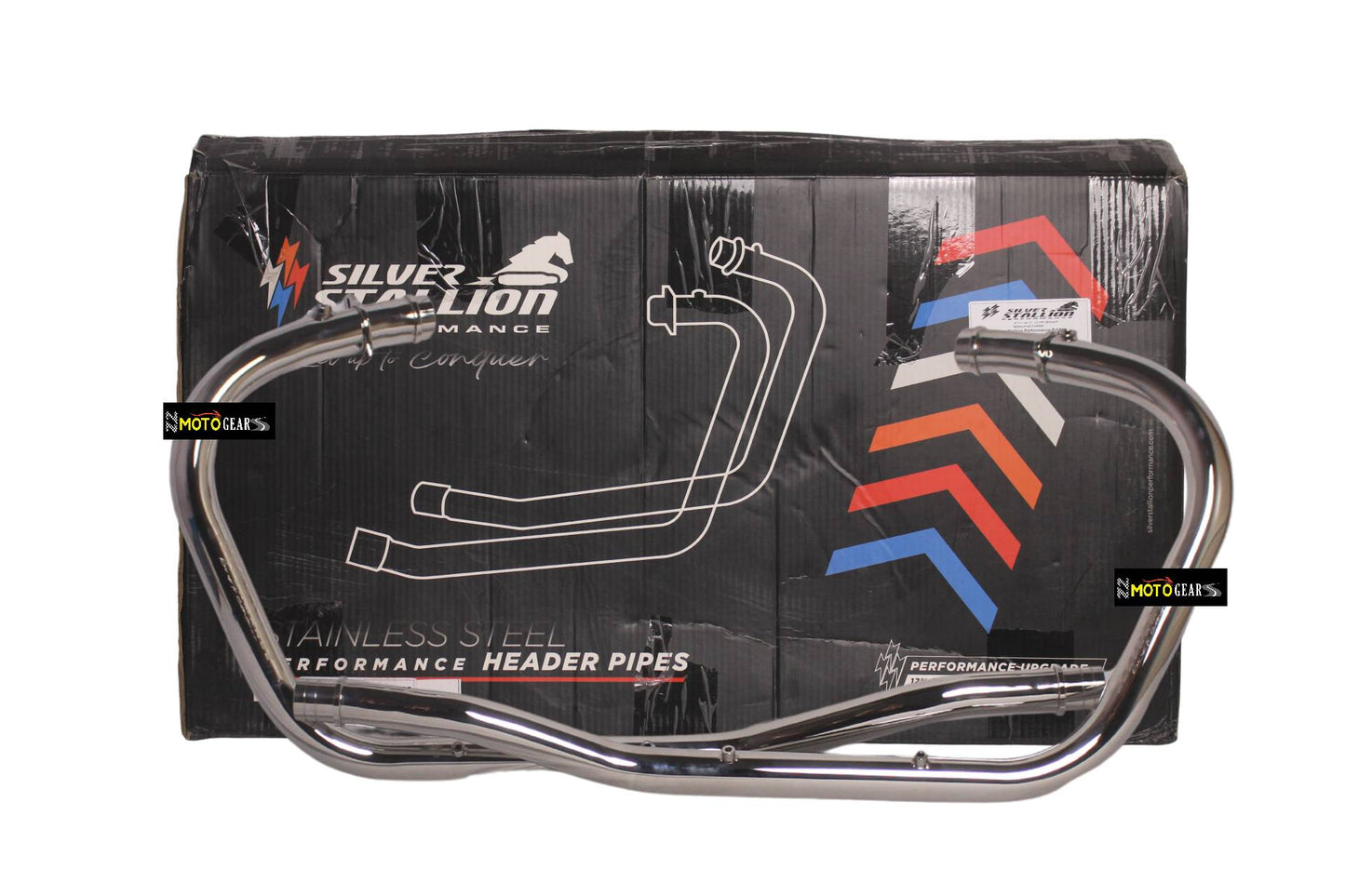 SILVER STALLION PERFORMANCE LONGSHOT BEND PIPES (DUAL O2 SENSOR) FOR ROYAL ENFIELD SUPER METEOR 650