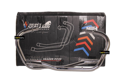 SILVER STALLION PERFORMANCE LONGSHOT BEND PIPES (DUAL O2 SENSOR) FOR ROYAL ENFIELD SUPER METEOR 650