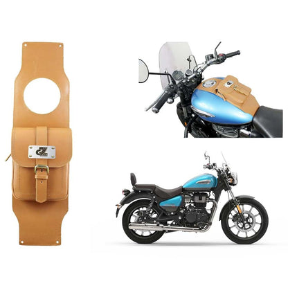 Genuine Leather Tank Strap Bag Compatible with Royal Enfield Meteor 350