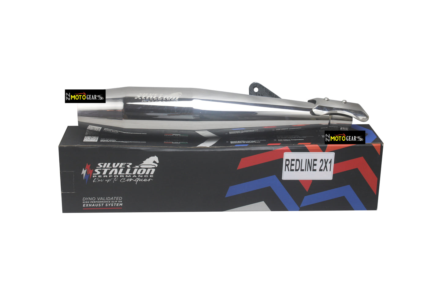 Silver Stallion Performance 2 in 1 Redline Silver Exhaust Silencer For Interceptor & Continental GT 650 Bear 650