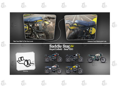 Black Saddle Stay Pair Right & Left Compatible with Royal Enfield Bear 650