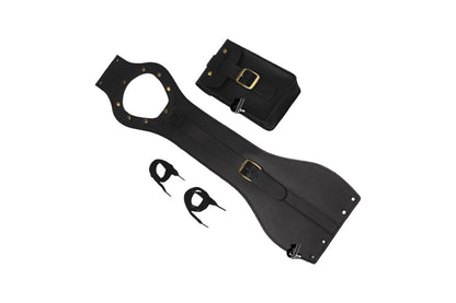 Genuine Leather Motorcycle Tank Strap with Pouch Compatible with Honda Hness CB350