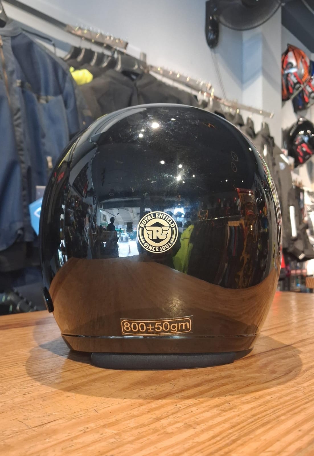 Royal Enfield Black Helmet With Long Visor