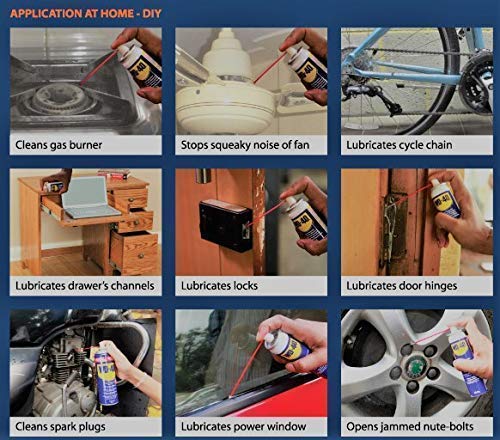 Pidilite WD-40, Multipurpose Spray, Lubricant, Rust Remover, Squeak Noise Remover, Stain Remover, and Cleaning  63.8g