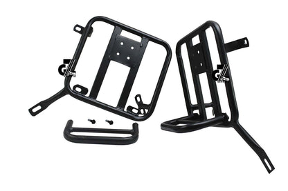 Black Canvas Pannier Bag Pair With Saddle Stay Pair Fit for Royal Enfield New Classic 350